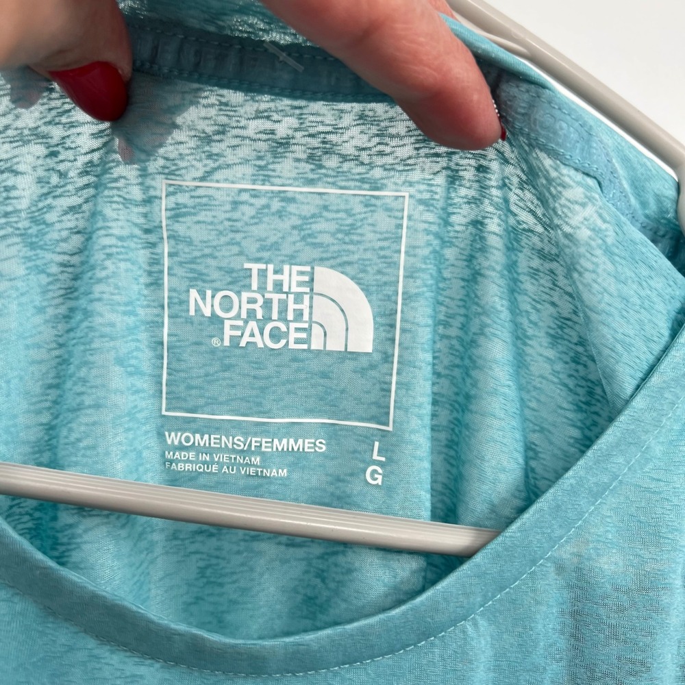 The North Face Womens Reef Waters Short Sleeve TShirt Top Teal Blue L‎ - Picture 3 of 11